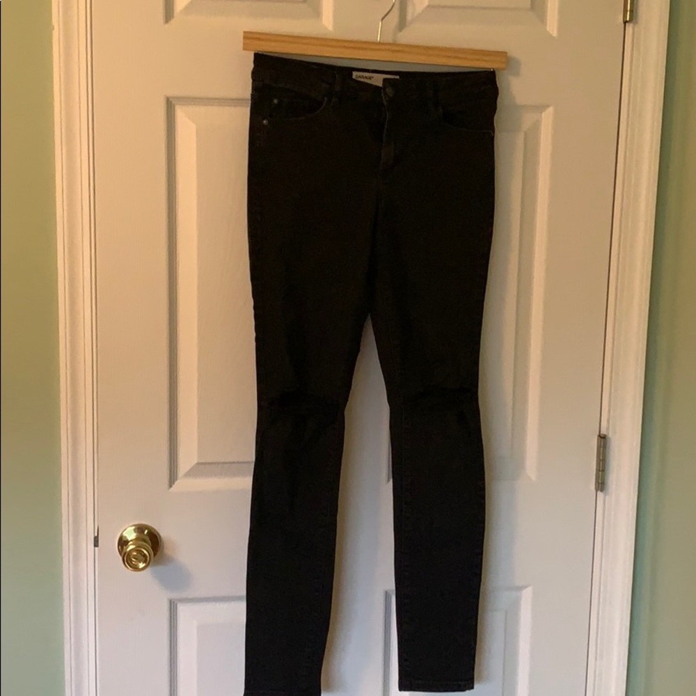 Black denim ripped skinny jeans